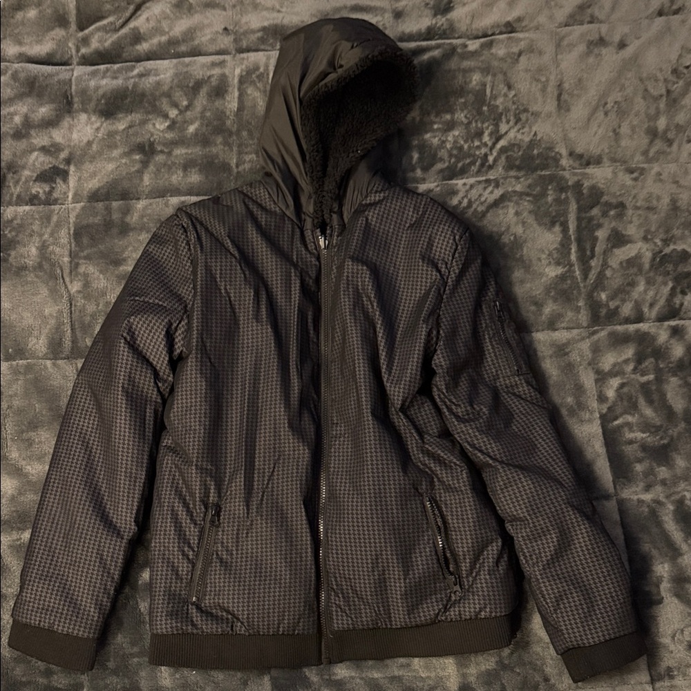 Andy & Evan Kids Black Checkered Puffer Jacket